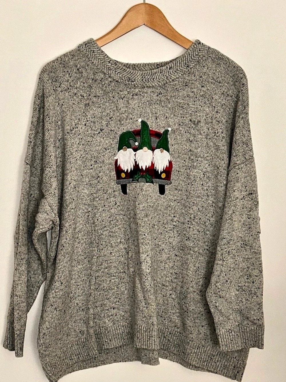 cibanks Holiday Elf Sweater Gray Size 3X Like New